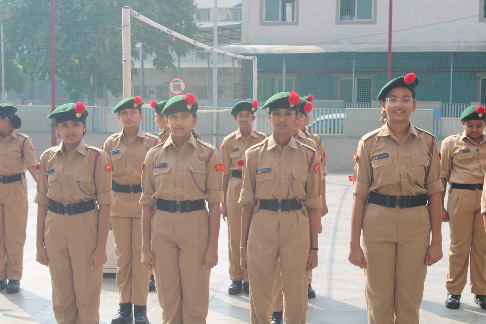 NCC cadets in formation