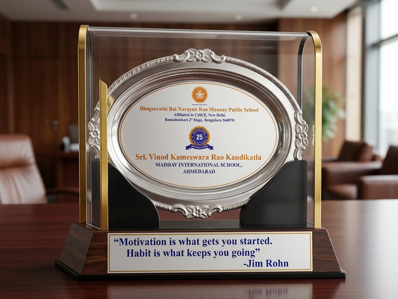 Felicitation of Principal Sri Vinod Kameswara Rao Kandikatla